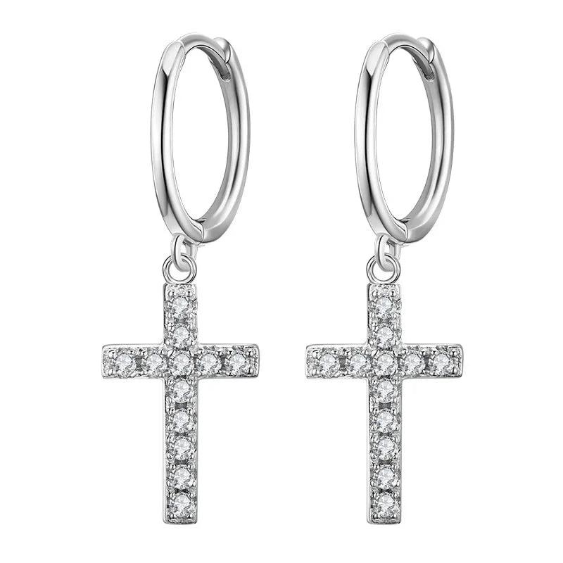 925 Sterling Silver Cross Earrings Creative Hot Sexy Jewelry For Women Gift Customized