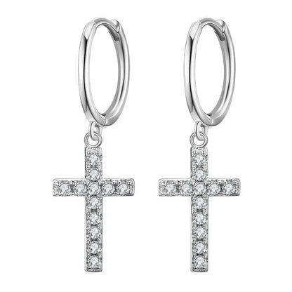 925 Sterling Silver Cross Earrings Creative Hot Sexy Jewelry For Women Gift Customized