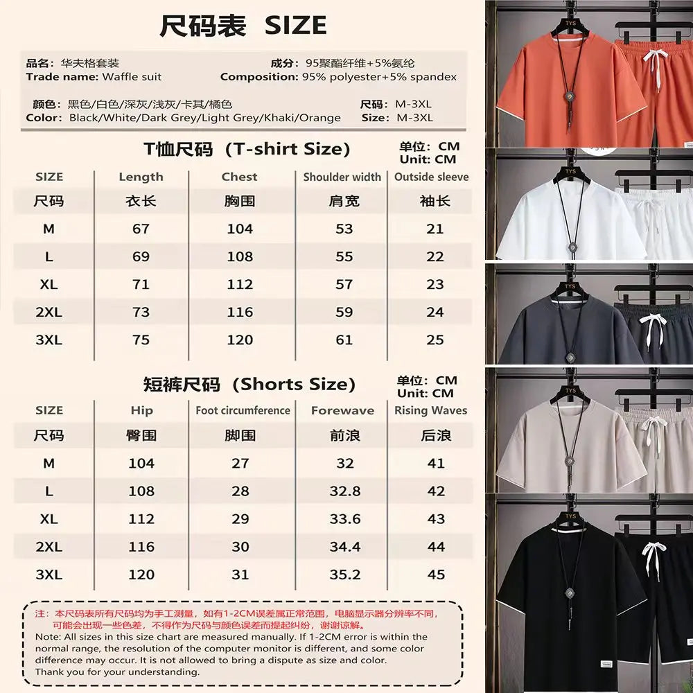 Men's Two Piece Set Linen Fabric Casual T-Shirt And Shorts Set Mens Sports Suit Summer Fashion Short Sleeve Tracksuit Men Suits
