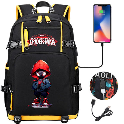 Superhero Spiderman School Backpack Travel Bags Large Waterproof Multifunction USB Charging Backpacks Travel Sport Duffel Bag