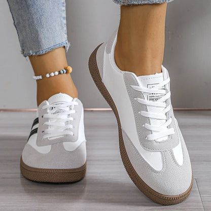 Spring Autumn Platform Sneakers Women Fashion Mixed Colors Lace-Up Sport Shoes Woman Comfortable Non Slip Flat Trainers Female