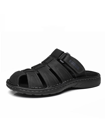 First-Layer Cowhide Men's Sports Sandals, Open-Toe Outdoor 防滑 Sandals, Casual Men's Shoes, Outdoor Fashion Beach Shoes, Li