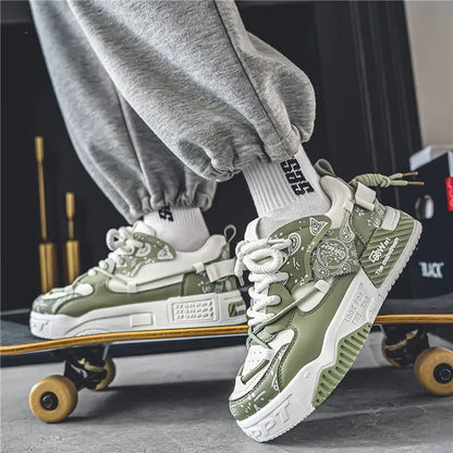 New Spring Trendy Men's Shoes Versatile Casual Board Shoes Men's Niche Original Explosion Style Thick Bottom Sports Shoes