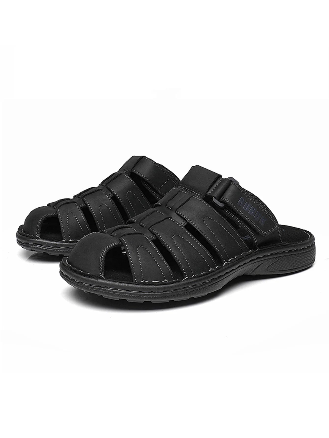 First-Layer Cowhide Men's Sports Sandals, Open-Toe Outdoor 防滑 Sandals, Casual Men's Shoes, Outdoor Fashion Beach Shoes, Li