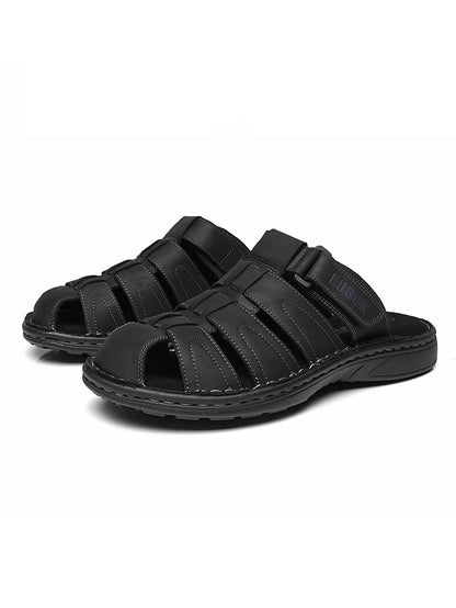 First-Layer Cowhide Men's Sports Sandals, Open-Toe Outdoor 防滑 Sandals, Casual Men's Shoes, Outdoor Fashion Beach Shoes, Li