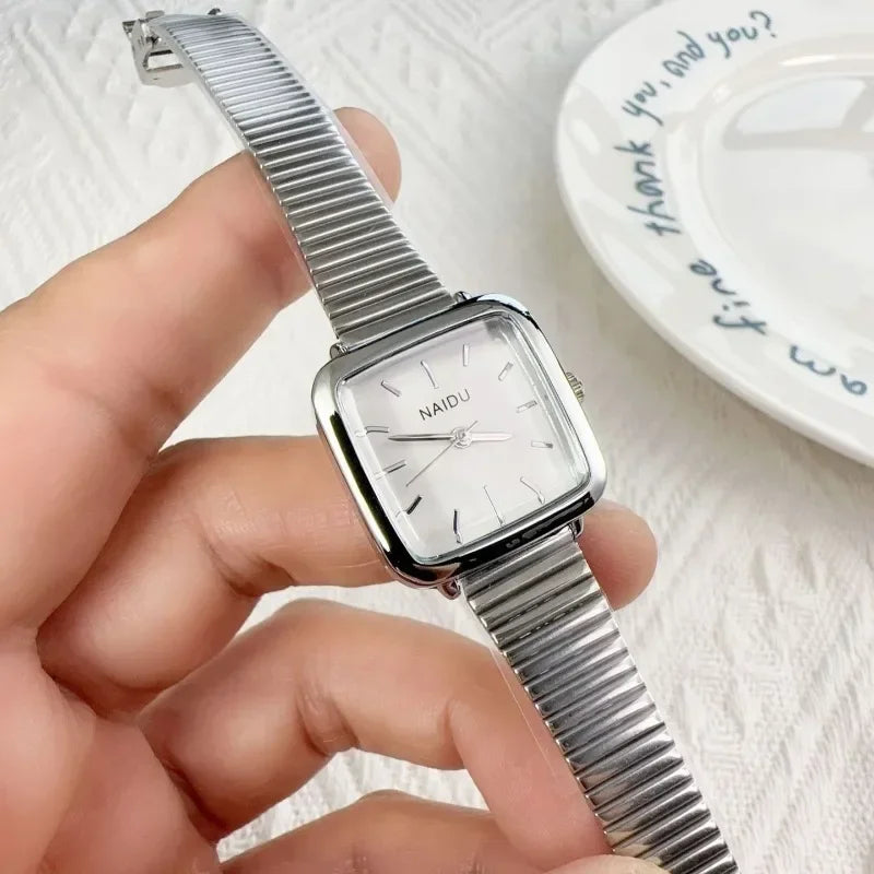 Retro Steel Strap Watch for Women Luxury Gift Square Quartz Watch Students Casual Ladies Wristwatch Dropshipping Reloj Mujer