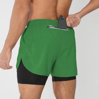 Men's Shorts Summer Sports Shorts 2 In 1 Quick Dry Workout Training Joggers Bodybuilding Fitness Short Pants Gyms Shorts Men