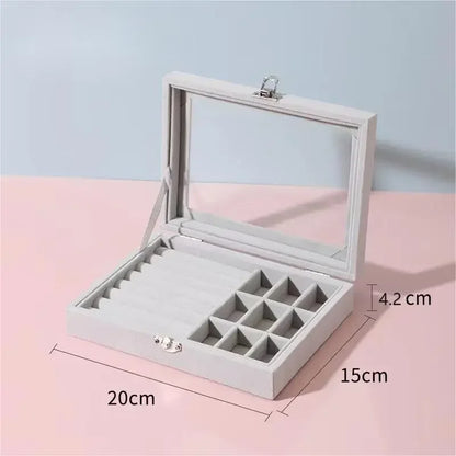 Jewelry Storage Box Earring Ring Necklace Organizers Storage Transparent Jewlery Holder Display Box for Jewelry  Classification