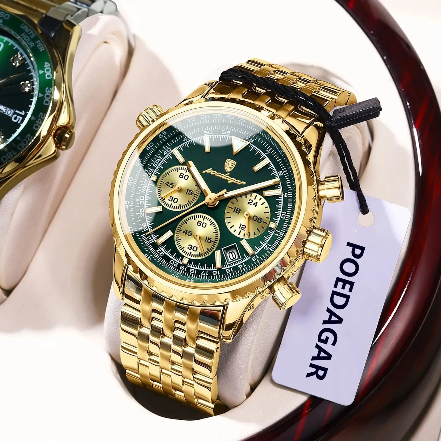 POEDAGAR Top Luxury Men's Watches Waterproof Luminous Chronograph Date Male Watch Stainless Steel Military Quartz Men Wristwatch