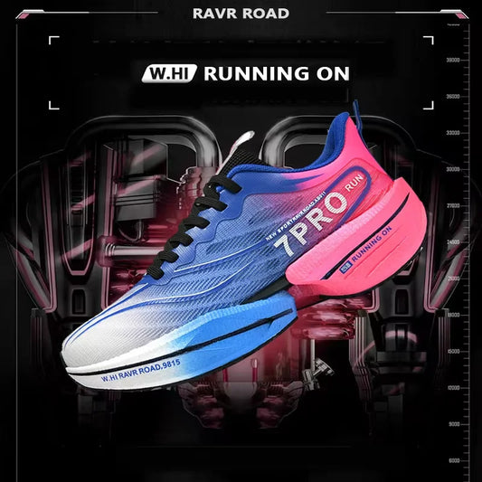 Carbon Plate Couple's Running Shoes Shock-Absorbing Rebound Ultra-Light Sports Shoes for Men and Women Summer Mesh Breathable Po
