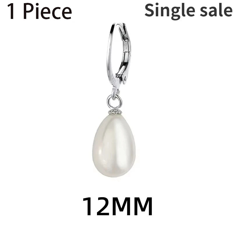 Real 925 Sterling Silver 1 Piece Baroque Pearl Hoop Earrings for Women Trendy Fine Jewelry Minmalist Water Drop Accessory