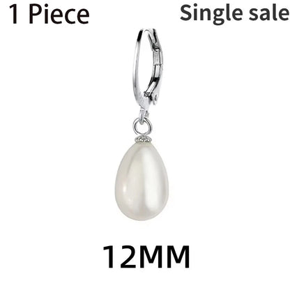 Real 925 Sterling Silver 1 Piece Baroque Pearl Hoop Earrings for Women Trendy Fine Jewelry Minmalist Water Drop Accessory