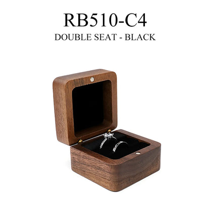 Real Walnut Wood Jewellery Box Wholesale Pendant Necklace Ring earring Gift Display Packaging Case with Velvet Interior