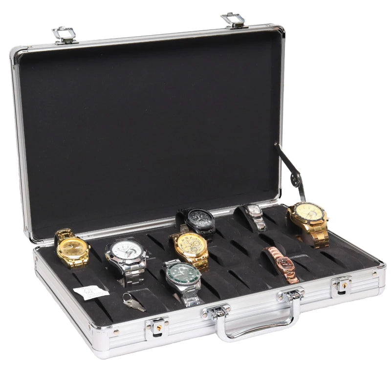 Watch Box 6/12/24 Girds Luxury Premium Quality Aluminum Alloy Product Pattern Storage Clock Box Collection Display Gif