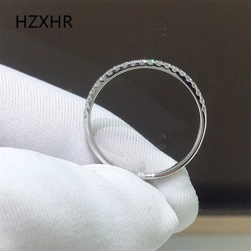 Platinum Pt950 Brilliant Cut Total 0.5 ct Pass Diamond Tester Micro D Color Moissanite Cocktail Ring for Women Classic Jewelry