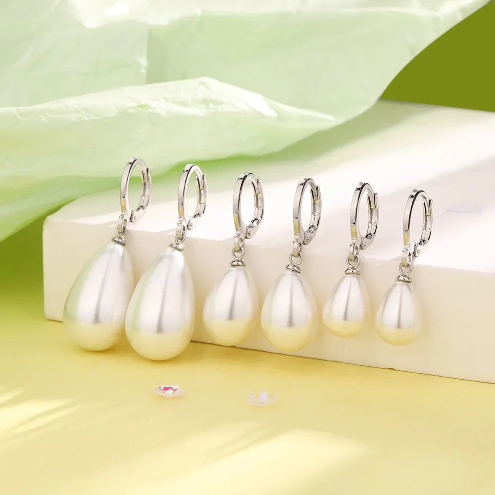 Real 925 Sterling Silver 1 Piece Baroque Pearl Hoop Earrings for Women Trendy Fine Jewelry Minmalist Water Drop Accessory