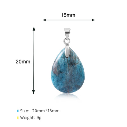 Natural Stone Crystal Pendant Teardrop Fashion Necklace For Diy Necklace Earrings Making Jewelry Christmas Friendship Gift