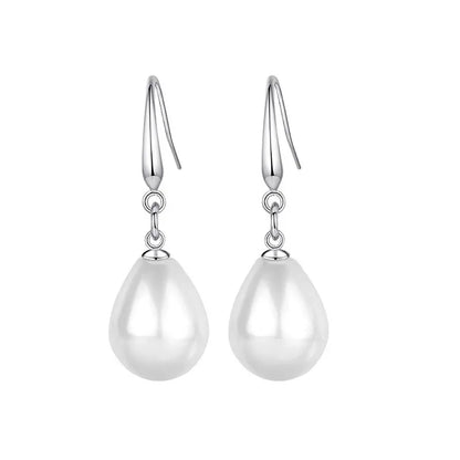 925 Sterling Silver Pearl Drop Earrings for Women Elegant Temperament Wedding Engagement Jewelry Chic Piercing Accessories