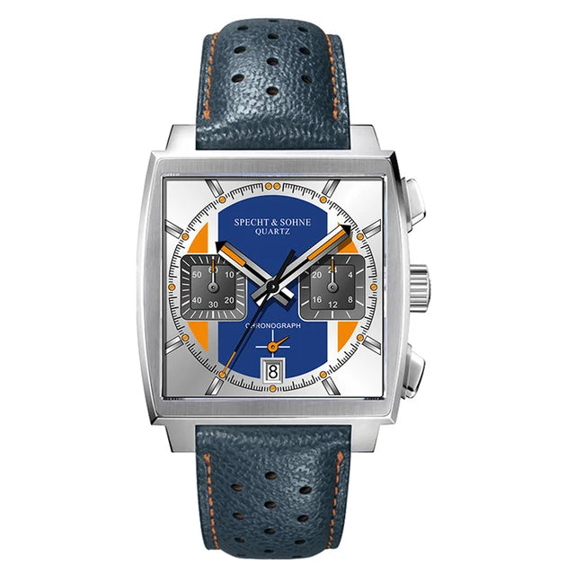 Specht&Sohne Fashion Mens Watches Top Brand Luxury Watch For Men Blue Casual Waterproof Square Sports Wristwatches Reloj Hombre