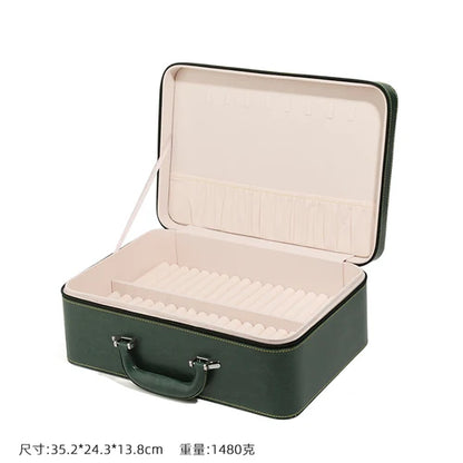 Big Size Jewelry Box Organizer Leather Jewelry Boxes for Women Bracelet Velvet Tray Display Stand Accessories Collection Gift