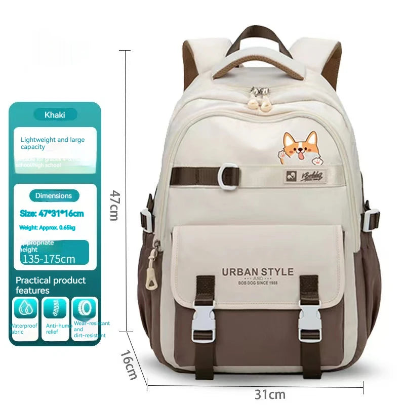 Large Capacity Backpack 2024 New College Style Female Leisure Backpack Fashion Travel Junior High School Students