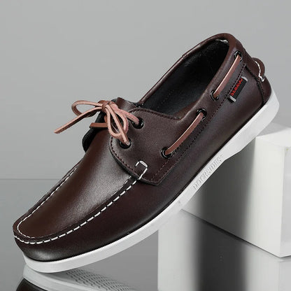 High Quality Genuine Leather Loafers Men's Moccasin Sneakers Men Outdoor Casual Shoes Designer Soft Sole Breathable Leather Shoe