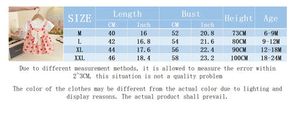 Baby Girl Dresses Summer Cherry Print Bow Short Sleeve Girls Dresses Cute Girls Casual Dresses