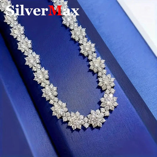 D VVS1 Moissanite Diamonds Bracelet Necklace For Women 925 Sterling Silver Jewelry Plated 18k Gold For Engagement Wedding Gift