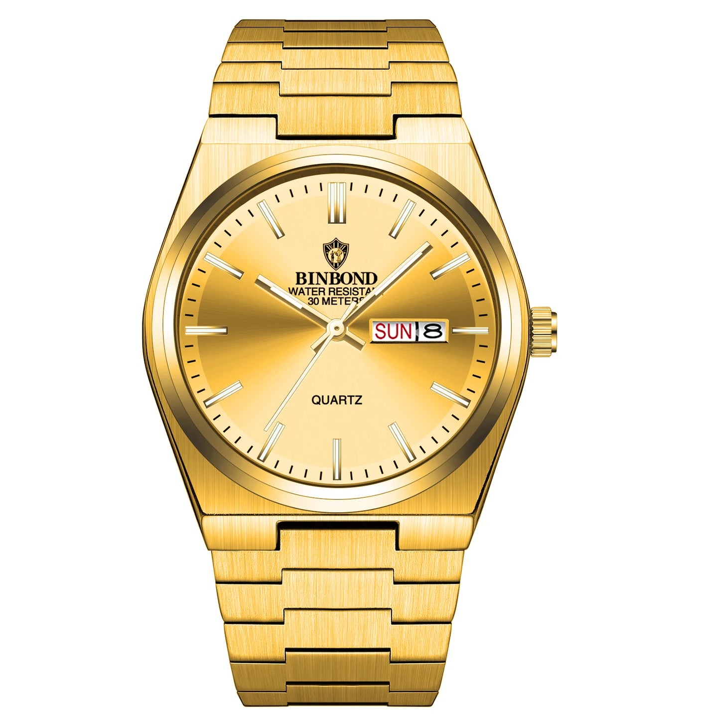 BINBOND Top Brand New 103 Fashionable Men's Quartz Watch Waterproof Night Light Dual Calendar Ultra Thin Men's Quartz Watch