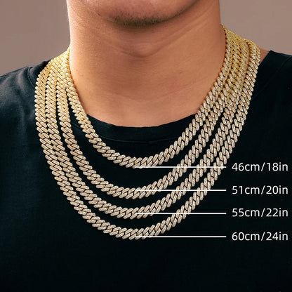 9mm Iced Out Miami Cuban Link Chain Men Jewelry D Color VVS Moissanite Certified Jewelry 925 Sterling Silver Necklace For Women