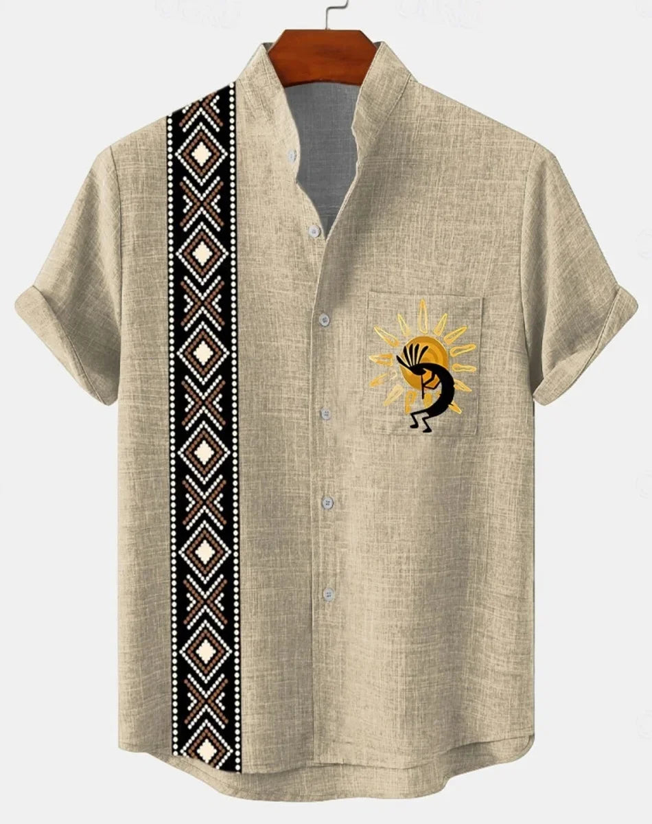 Men's New Linen Hawaiian Shirt 3D Fashion Short Sleeve Casual Urban Trend Summer Comfort Vacation