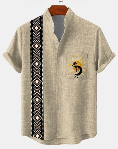 Men's New Linen Hawaiian Shirt 3D Fashion Short Sleeve Casual Urban Trend Summer Comfort Vacation