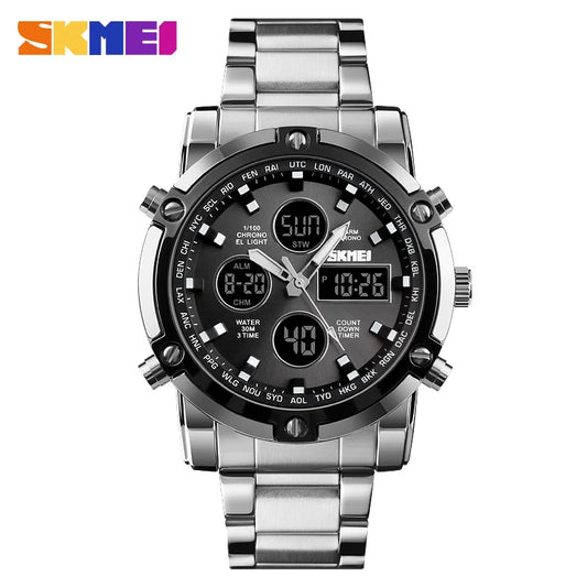 SKMEI 1389 Fashion Luxury Business Mens Watch Waterproof Sport Digital Men's Wristwatch Bracelet Clock Reloj Relogio Masculino