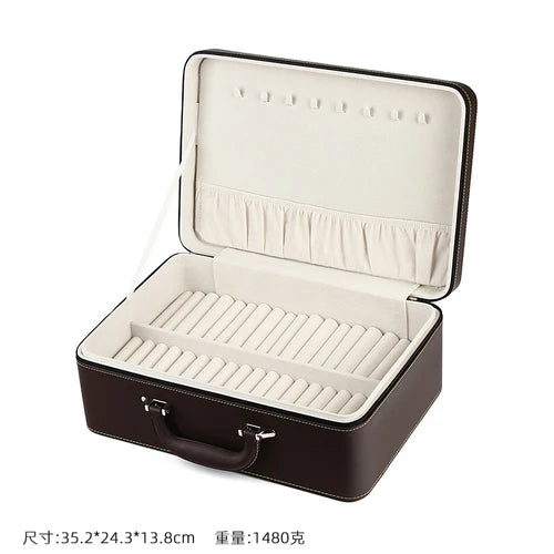 Big Size Jewelry Box Organizer Leather Jewelry Boxes for Women Bracelet Velvet Tray Display Stand Accessories Collection Gift