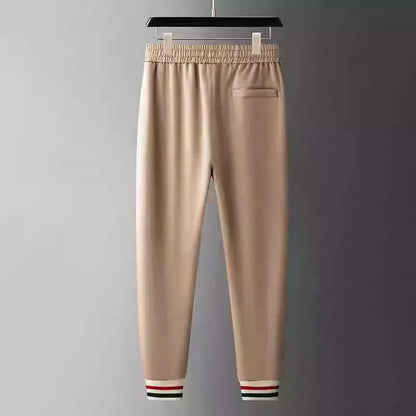 European Station Casual Sports Suit Men's Spring and Autumn Premium Splicing Cardigan Stand-up Neck Sweater Two-piece Suit Men's