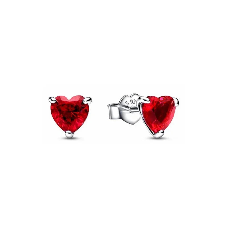 Hot selling 925 sterling silver sparkling red heart series set, light luxury jewelry set, DIY charming jewelry, birthday gift
