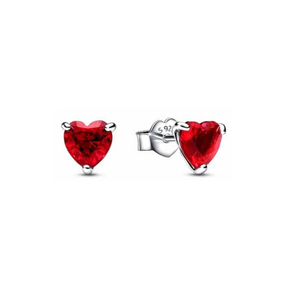 Hot selling 925 sterling silver sparkling red heart series set, light luxury jewelry set, DIY charming jewelry, birthday gift