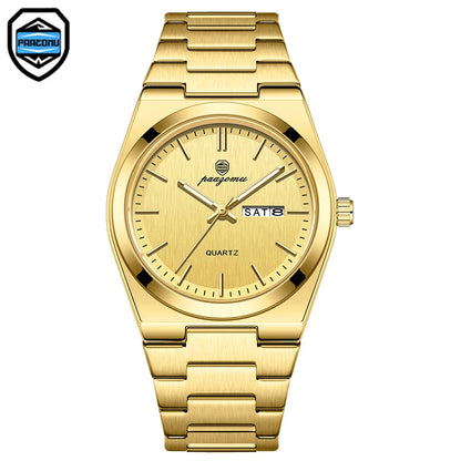 PAAZOMU Luxury Sport Man Watch Military Waterproof Luminous Date Week Men Watch Stainless Steel Quartz Men's Watches Male Clock