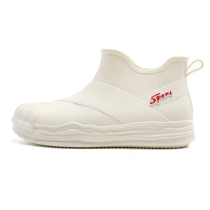 Gacimy Women's New Rain Shoes 2025 Fashion Outdoor Waterproof Garden Shoes Antiskid Rain Boots Cozy Soft Bottom Lady Short Boots