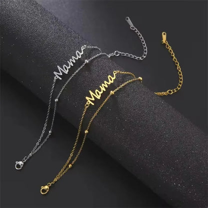 Custom Name Anklet Bracelet Women's Stainless Steel Anklet Personality Double Letter Anklet Bracelet Jewelry