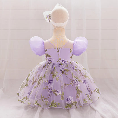 Toddler Girl Summer Casual Dresses Baby Girls Party Dress Kids Wedding Bridesmaid Floral Princess Gown Children Holiday Costumes