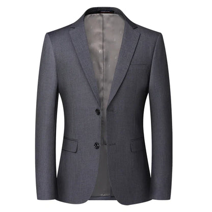 2025 Blazer New Men's Fashion Business Solid Color British Style Professional Work Groom Wedding Dress Best Man Blazer Jacket