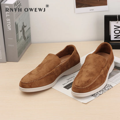 Suede Leather Men's Loafers Spring and Autumn Casual Soft Sole Shoes High Quality Cashmere Fashion Trends Flat Shoes