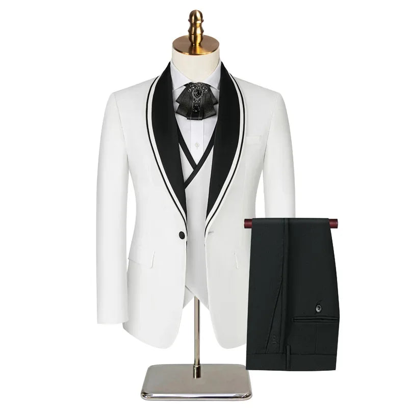 Men's Three-piece Wedding Tuxedo (Jacket + Vest + Pants) Fashion Show Concert Groom Engagement Cocktail Summer Party Men's Suit