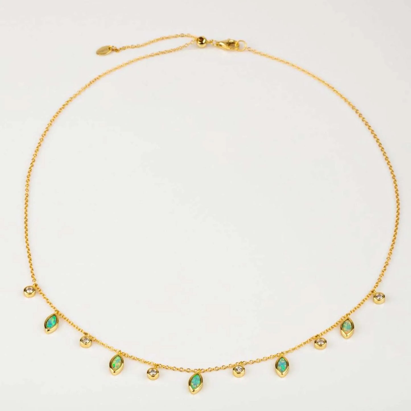 DPLAOPA 925 Sterling Silver Gold Opals Pearl Charm Pendant Crystal Long Choker Necklace 2024 Women Luxury Fine Jewelry