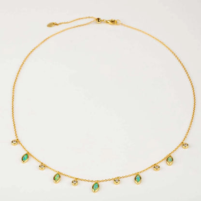 DPLAOPA 925 Sterling Silver Gold Opals Pearl Charm Pendant Crystal Long Choker Necklace 2024 Women Luxury Fine Jewelry