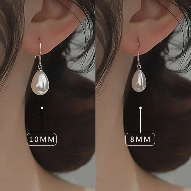 Real 925 Sterling Silver 1 Piece Baroque Pearl Hoop Earrings for Women Trendy Fine Jewelry Minmalist Water Drop Accessory