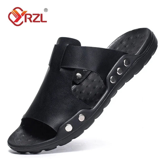 YRZL Men's Shoes Summer Slippers Mens Indoor Slides Casual Sandals Man Lightweight Breathable Beach Slippers for Men Sandals
