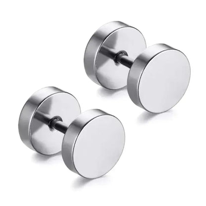 1Pair Stainless Steel Round Circle Stud Earrings For Men Women Not Fade Ear Rings Jewelry