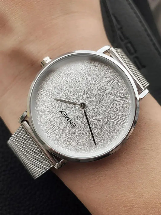 High Quality Matte Texture Dial, Stainless Steel Mesh Strap,Stylish Unisex Watch for Dad & Daily Wear,Best Gifts For Friends.